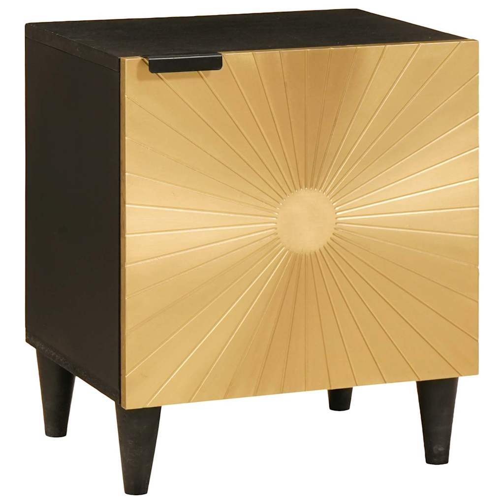 Comodino 2 pcs Nero e Oro 40 x 33.5 x 46 cm - homemem39