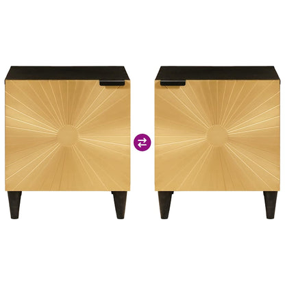 Comodino 2 pcs Nero e Oro 40 x 33.5 x 46 cm - homemem39