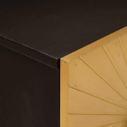 Comodino Nero e Oro 40 x 33.5 x 46 cm legno massello di mango - homemem39