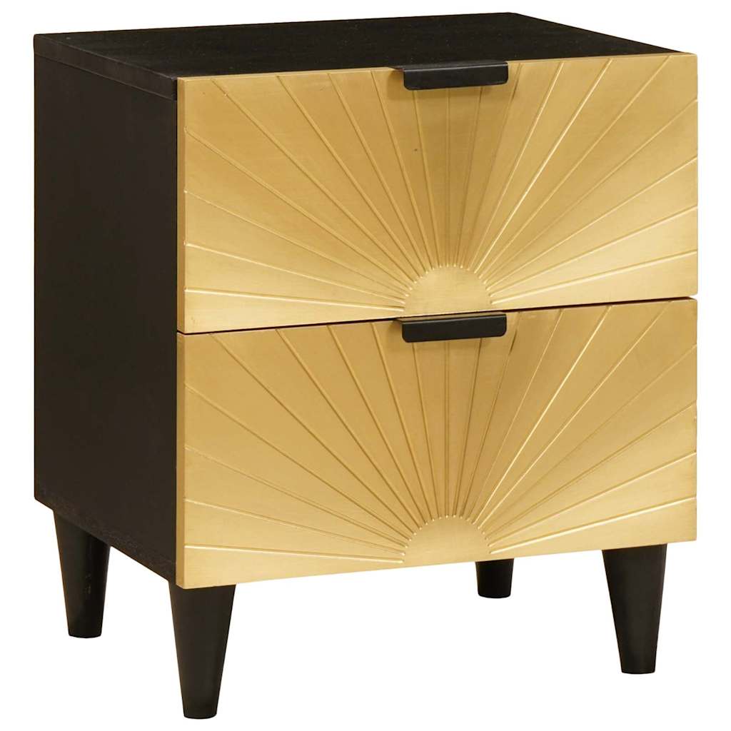 Armadio da Notte Nero e Oro 40 x 33 x 46 cm | homemem39