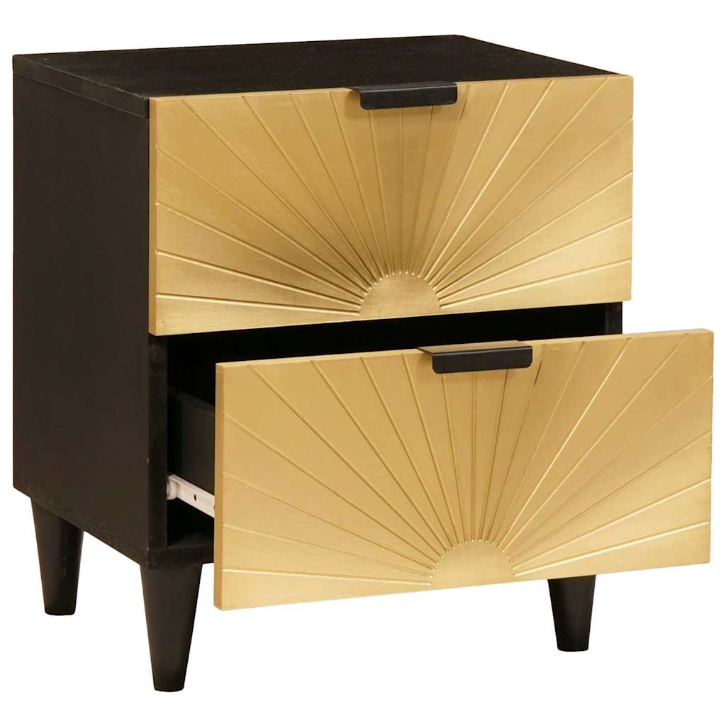 Armadio da Notte Nero e Oro 40 x 33 x 46 cm | homemem39