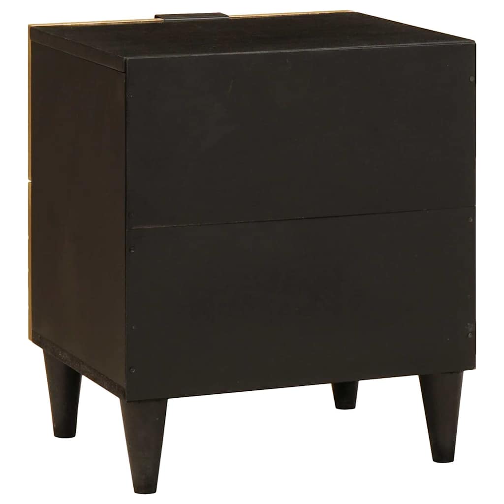 Armadio da Notte 2 pcs Nero e Oro 40 x 33 x 46 cm | homemem39
