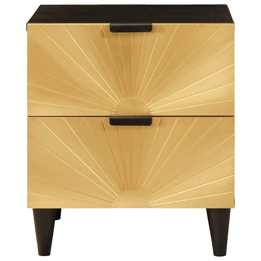 Armadio da Notte 2 pcs Nero e Oro 40 x 33 x 46 cm | homemem39