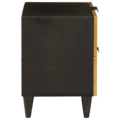 Armadio da Notte 2 pcs Nero e Oro 40 x 33 x 46 cm | homemem39