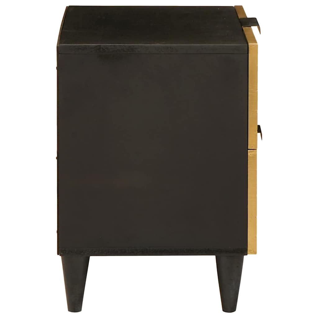 Comodino con cassetto 2 pcs Nero e Oro 40 x 33.5 x 46 cm - homemem39