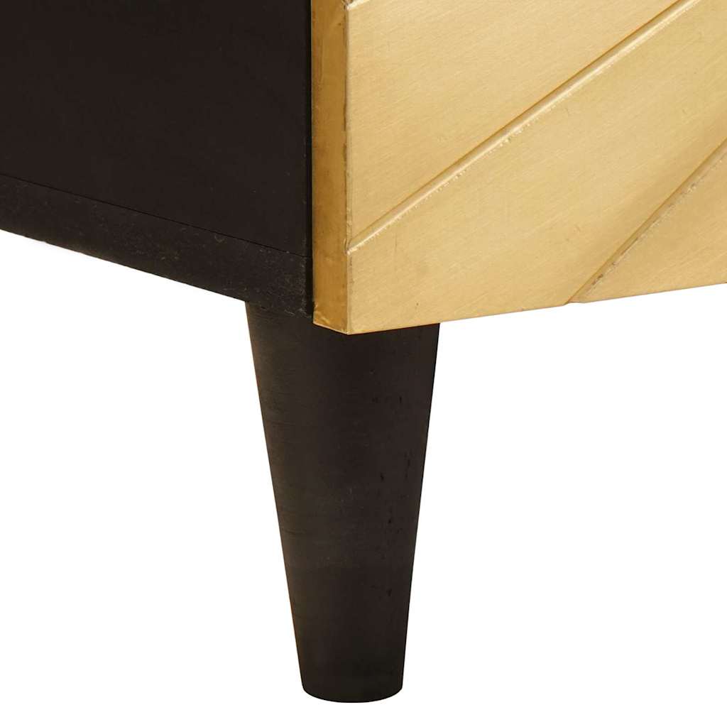 Mobile TV Nero e Oro 105 x 33 x 46 cm Legno multistrato