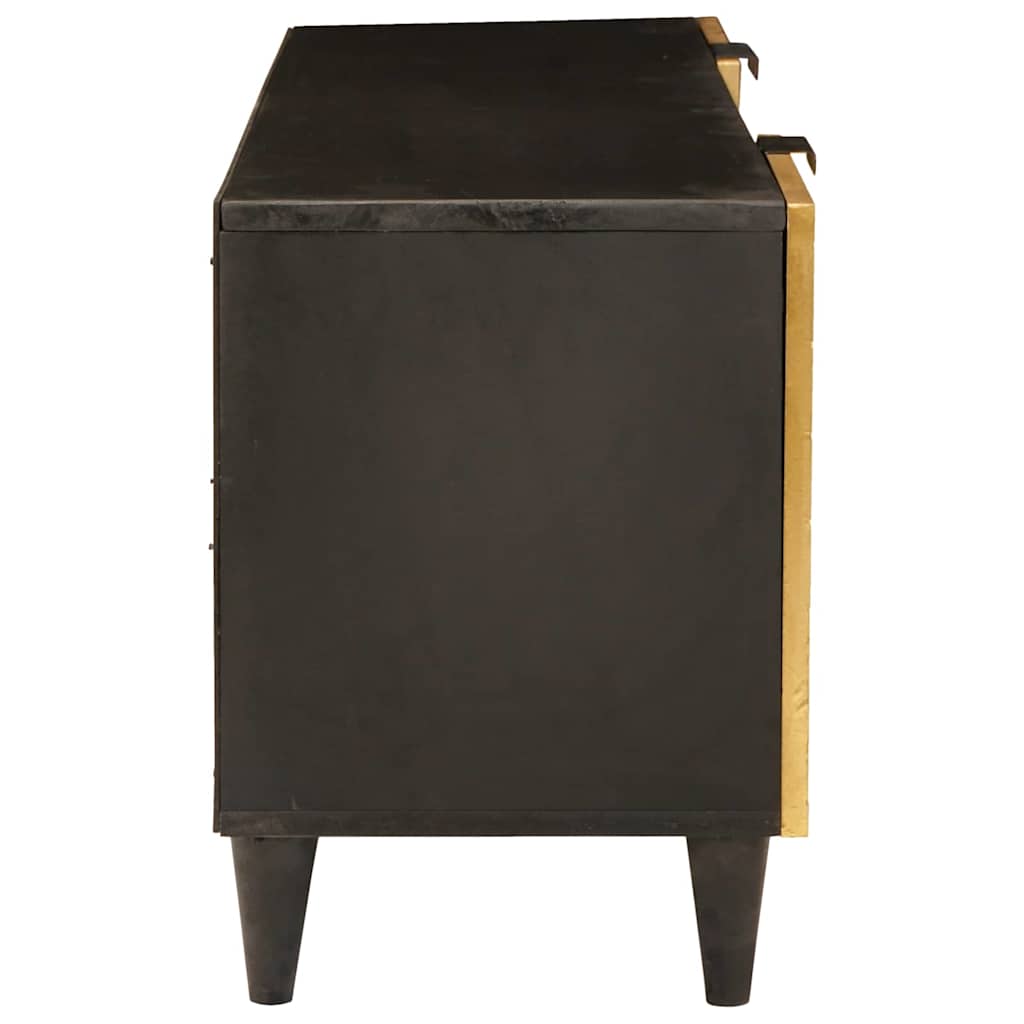 Mobile TV Nero e Oro 105 x 33 x 46 cm Legno multistrato