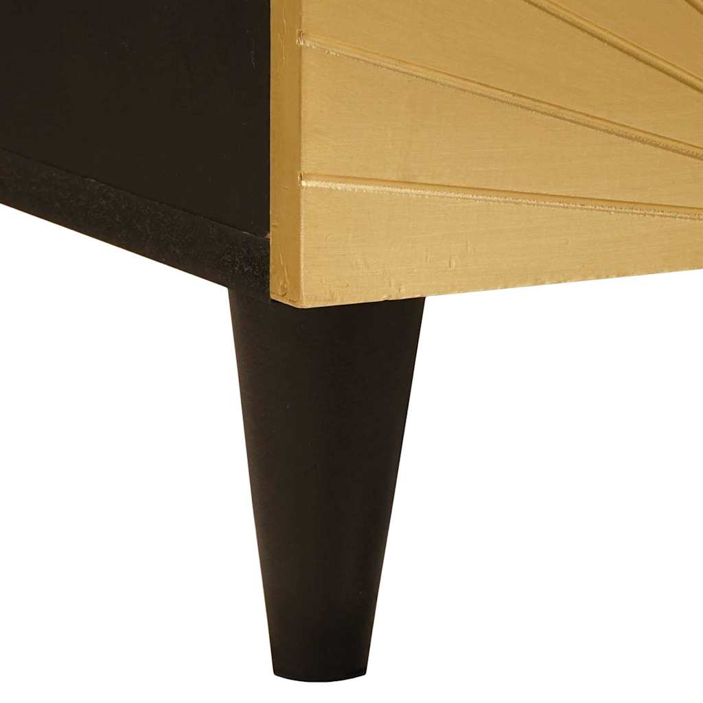 Armadio da Notte con cassetto Nero e Oro 40 x 33 x 46 cm | homemem39