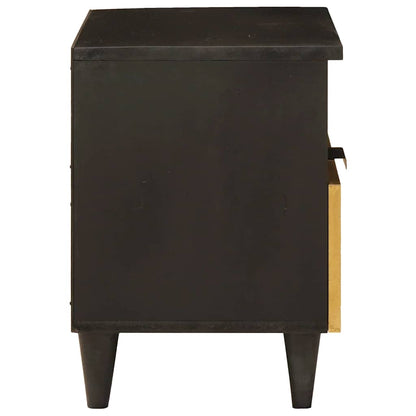 Armadio da Notte con cassetto Nero e Oro 40 x 33 x 46 cm | homemem39