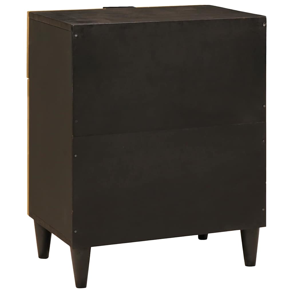 Comodino Nero e Oro 50 x 33 x 60 cm Legno ingegnerizzato