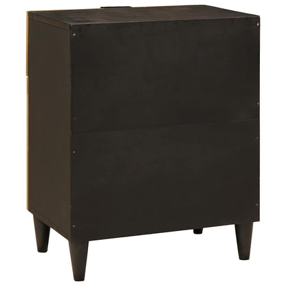Comodino Nero e Oro 50 x 33 x 60 cm Legno ingegnerizzato
