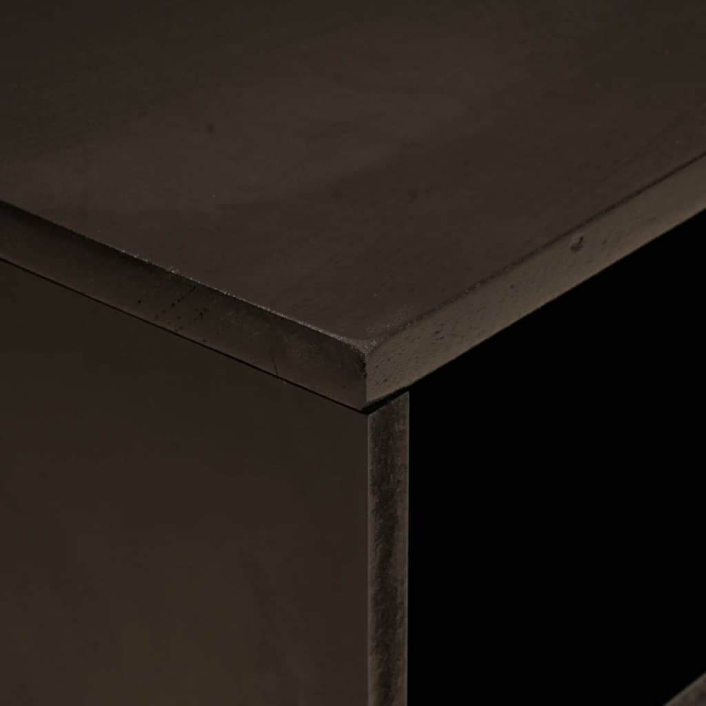 Mobile TV Nero e Oro 80 x 33 x 46 cm legno massello di mango - homemem39