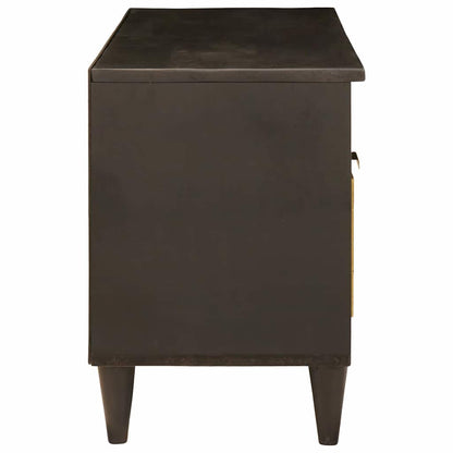 Mobile TV Nero e Oro 100 x 33 x 46 cm legno massello di mango - homemem39