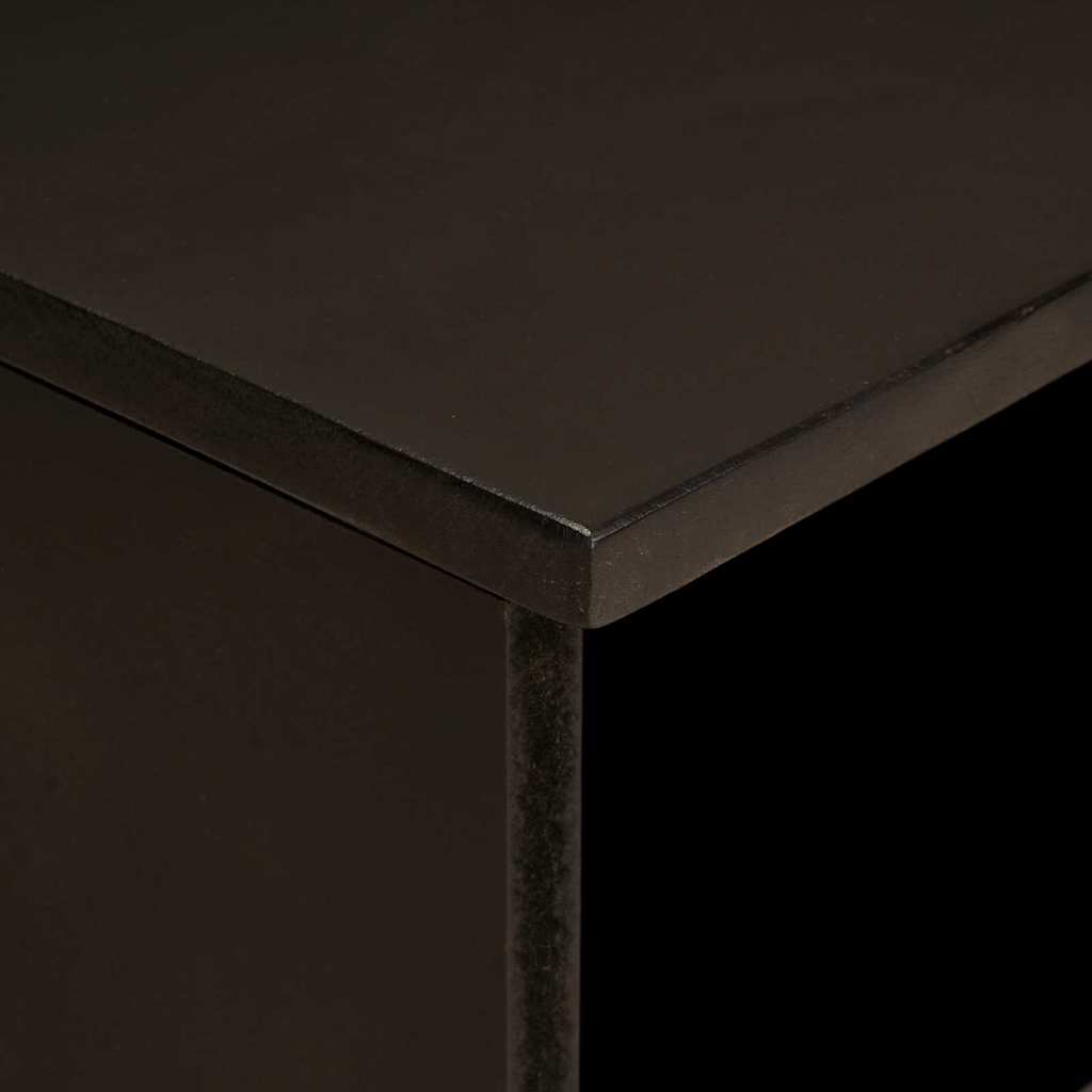 Mobile TV Nero e Oro 80 x 33 x 46 cm legno massello di mango - homemem39