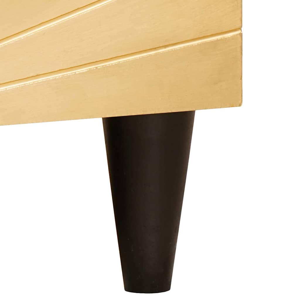 Mobile TV Nero e Oro 80 x 33 x 46 cm legno massello di mango - homemem39