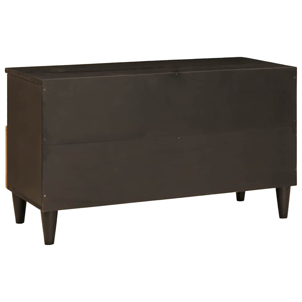 Mobile TV Nero e Oro 80 x 33 x 46 cm legno massello di mango - homemem39