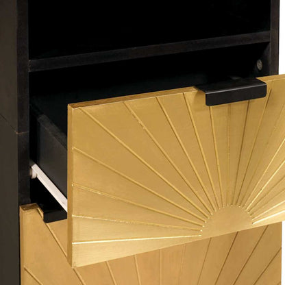 Mobile da Bagno con cassetto Nero e Oro 38 x 33 x 160 cm | homemem39