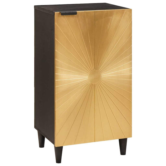 Credenza Nero e Oro 40 x 33 x 75 cm legno massello di mango - homemem39