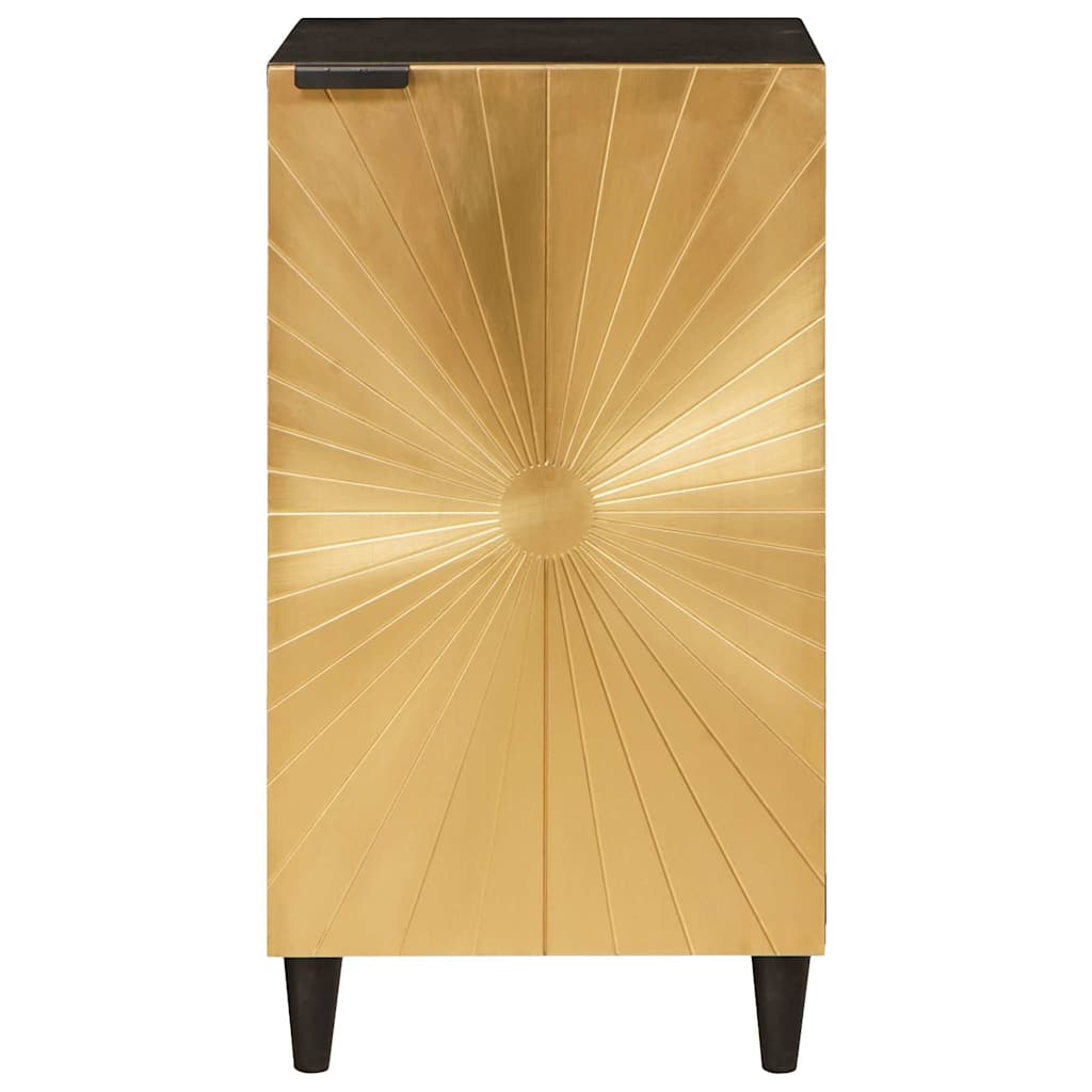Credenza Nero e Oro 40 x 33 x 75 cm legno massello di mango - homemem39