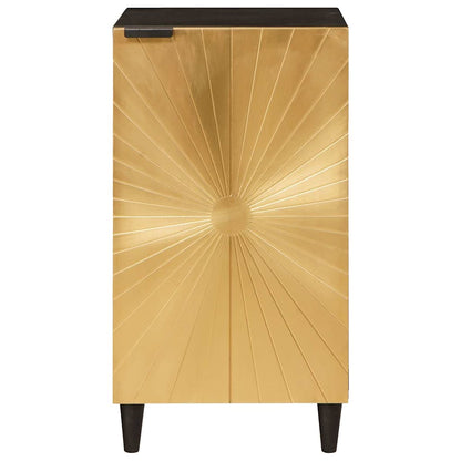 Credenza Nero e Oro 40 x 33 x 75 cm legno massello di mango - homemem39