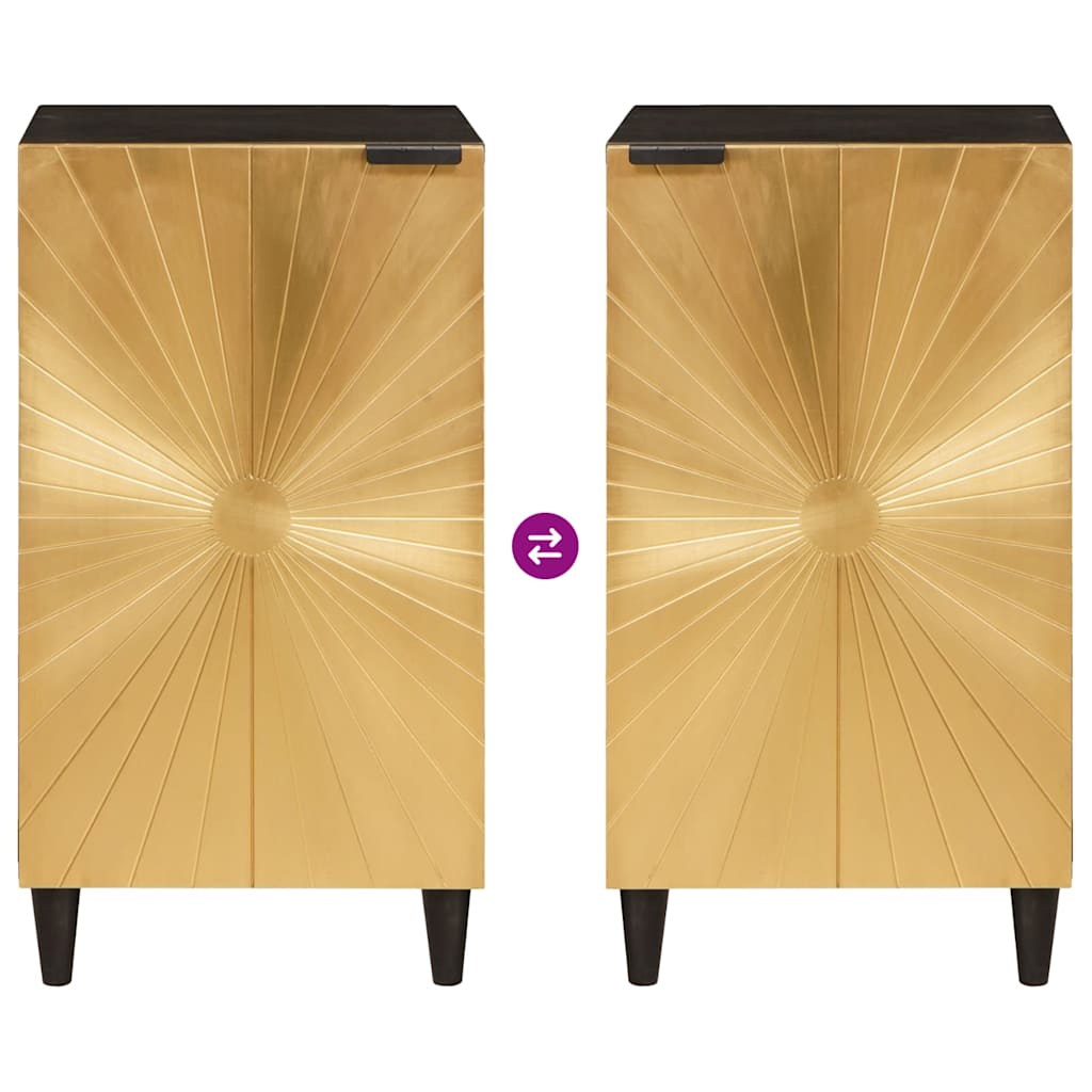 Credenza Nero e Oro 40 x 33 x 75 cm legno massello di mango - homemem39