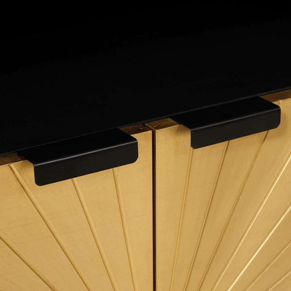 Credenza Nero e Oro 60 x 33 x 75 cm Legno di mango massello | homemem39