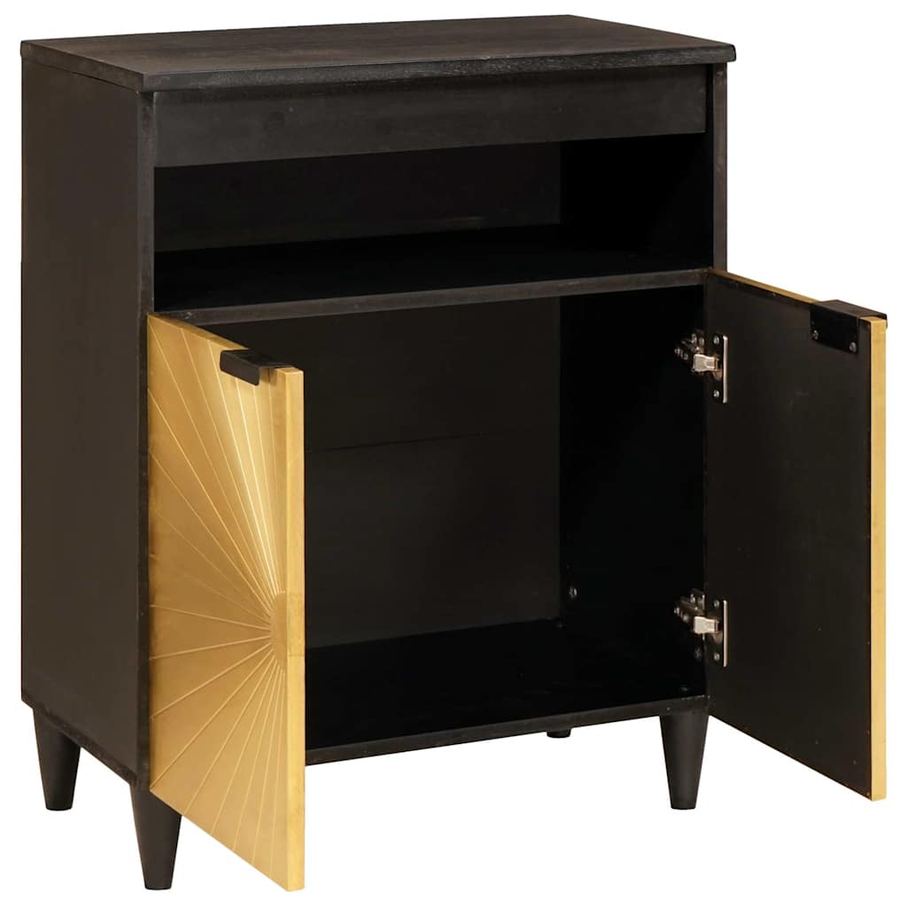 Credenza Nero e Oro 60 x 33 x 75 cm Legno di mango massello | homemem39