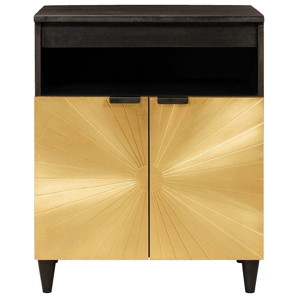 Credenza Nero e Oro 60 x 33 x 75 cm Legno di mango massello | homemem39