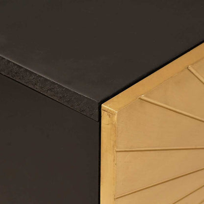 Mobile laterale con archiviazione Nero e Oro 80 x 33.5 x 75 cm - homemem39