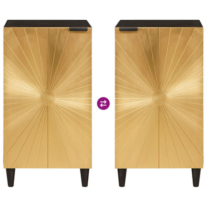 Mobile laterale con archiviazione Nero e Oro 80 x 33.5 x 75 cm - homemem39