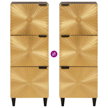 Mobile laterale con archiviazione Nero e Oro 40 x 33.5 x 110 cm - homemem39