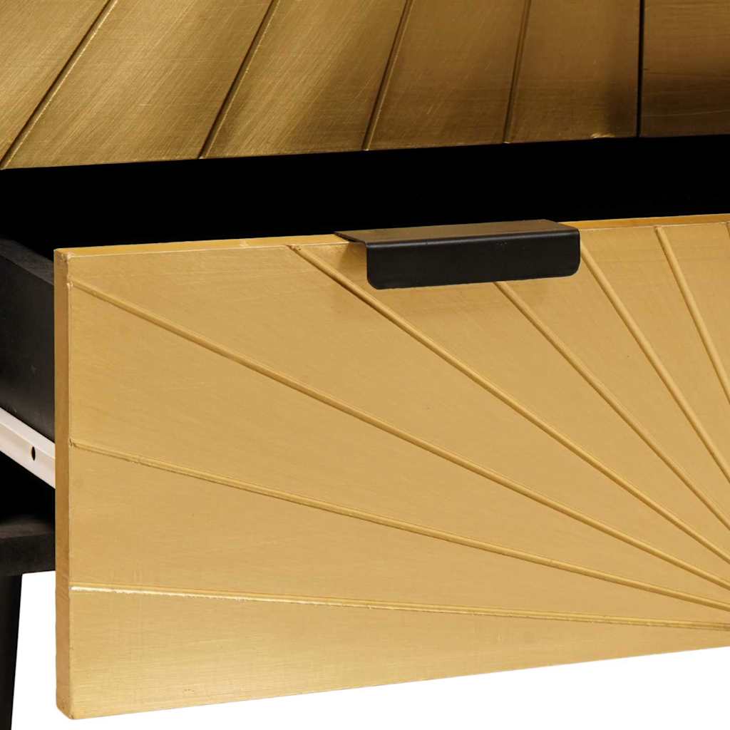 Mobile laterale con cassetto Nero e Oro 60 x 33.5 x 100 cm - homemem39