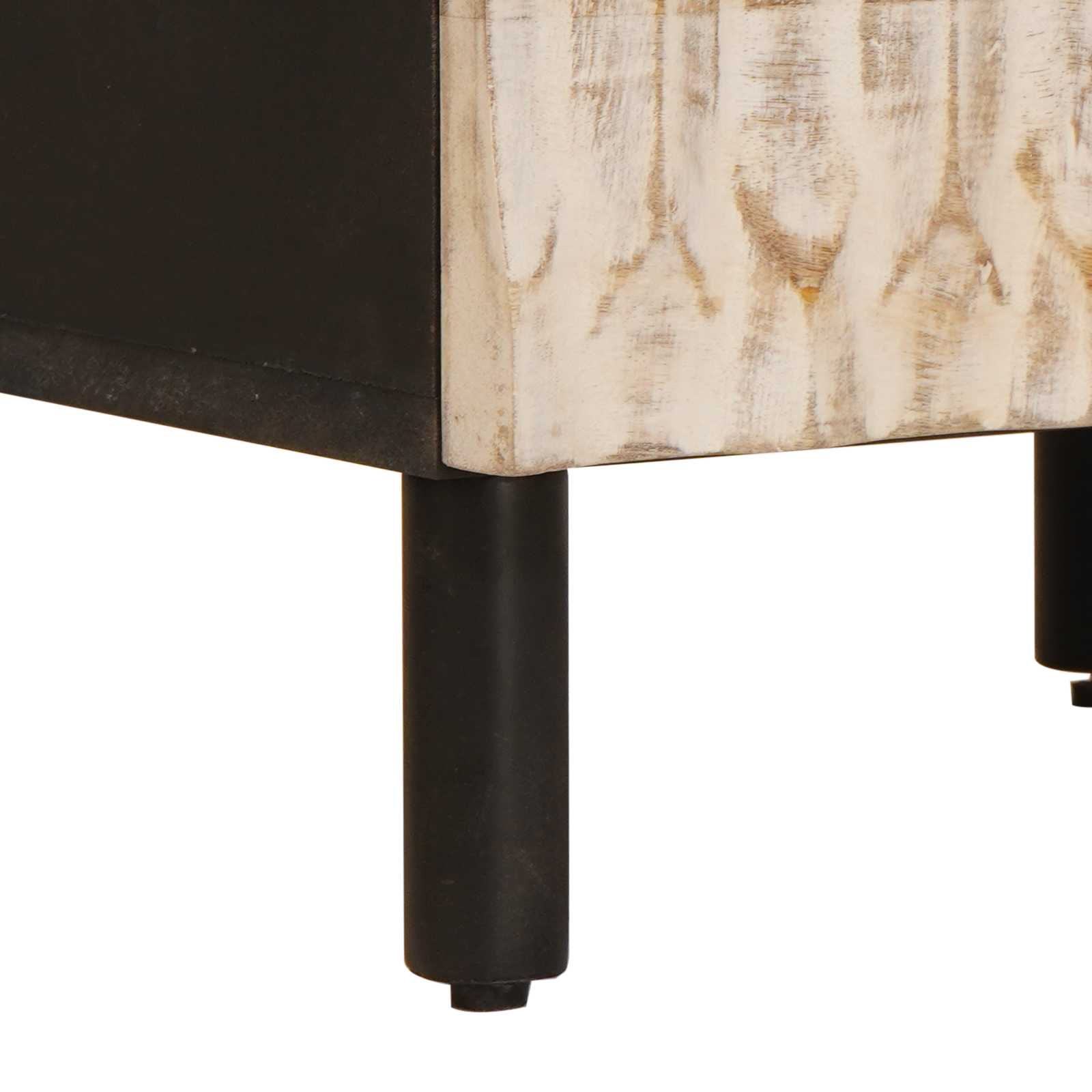 Armadio da Notte Bianco 40 x 33 x 46 cm Legno di mango massello | homemem39