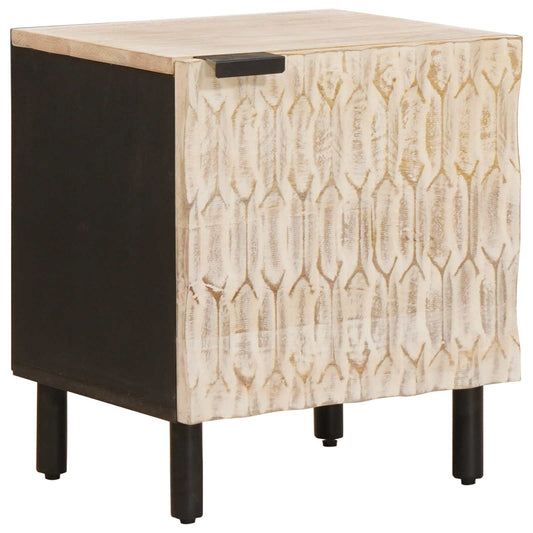 Armadio da Notte Bianco 40 x 33 x 46 cm Legno di mango massello | homemem39