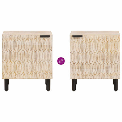 Armadio da Notte Bianco 40 x 33 x 46 cm Legno di mango massello | homemem39