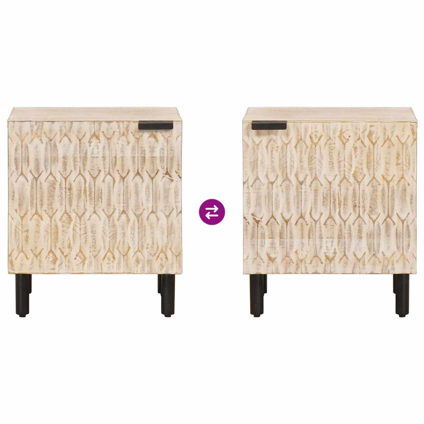 Armadio da Notte 2 pcs Bianco 40 x 33 x 46 cm | homemem39