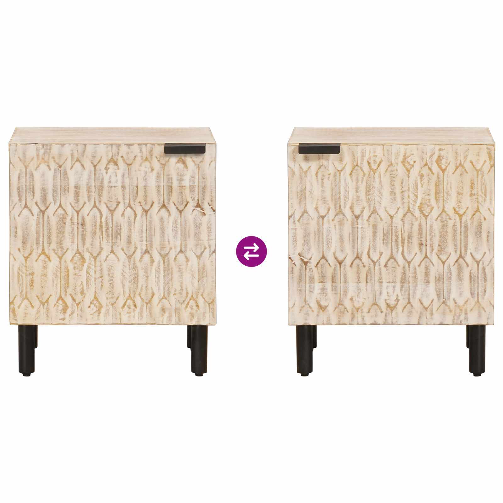 Armadio da Notte 2 pcs Bianco 40 x 33 x 46 cm | homemem39