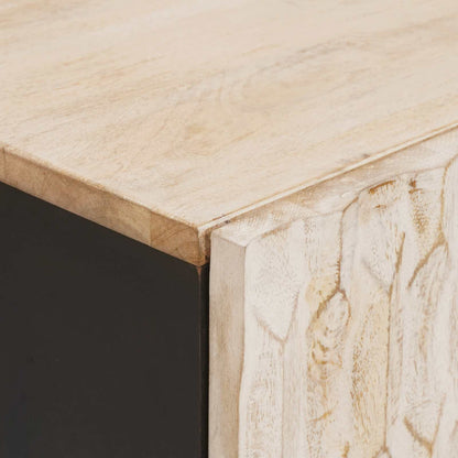 Armadio da Notte Bianco 40 x 33 x 46 cm Legno di mango massello | homemem39