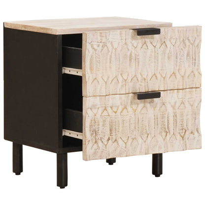 Armadio da Notte Bianco 40 x 33 x 46 cm Legno di mango massello | homemem39