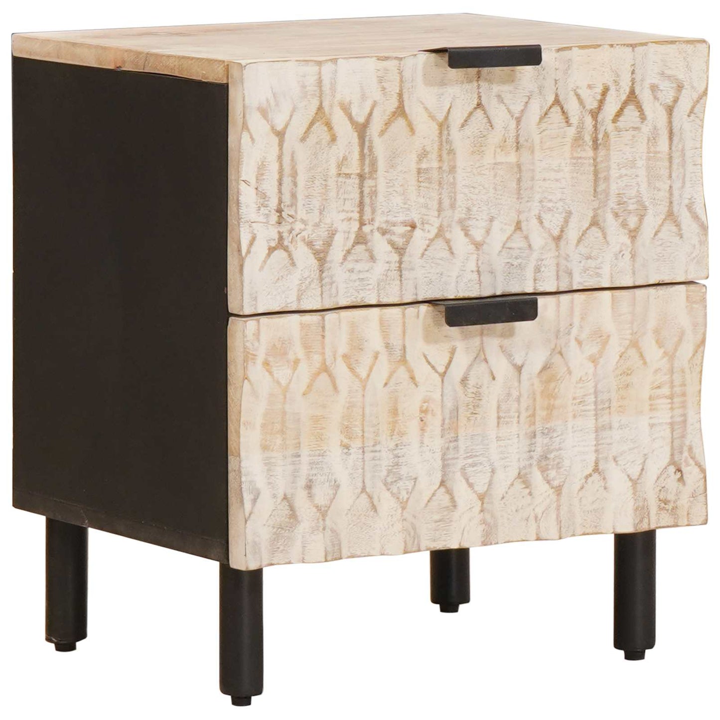 Armadio da Notte con cassetto 2 pcs Bianco 40 x 33 x 46 cm | homemem39