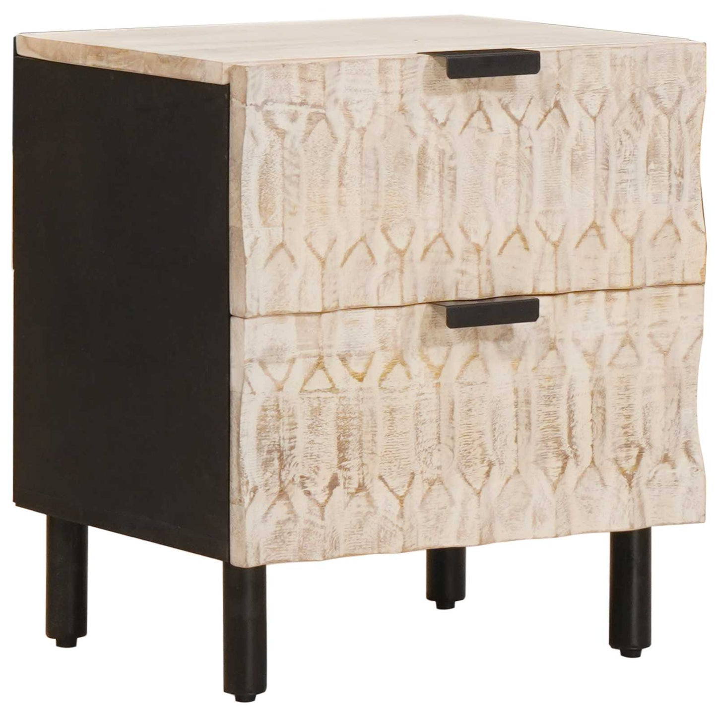Armadio da Notte con cassetto 2 pcs Bianco 40 x 33 x 46 cm | homemem39