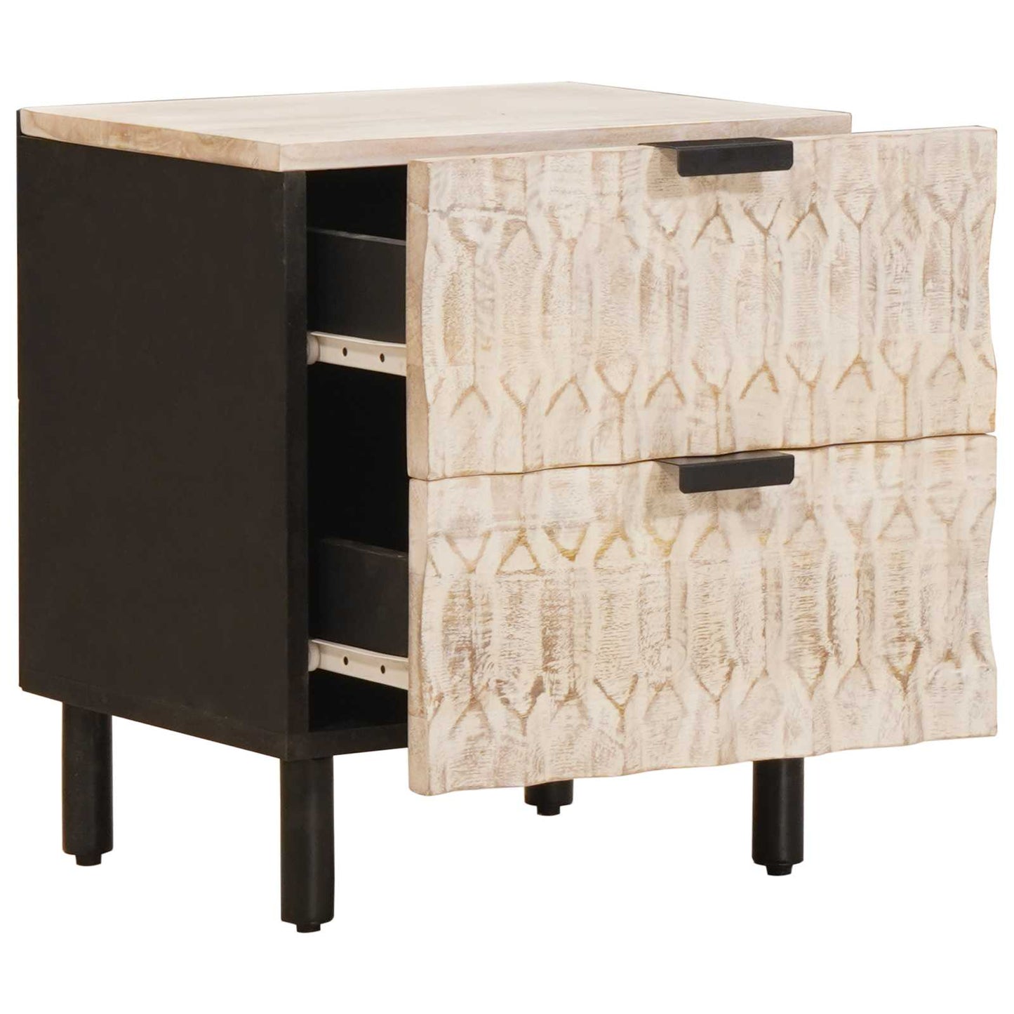 Armadio da Notte con cassetto 2 pcs Bianco 40 x 33 x 46 cm | homemem39