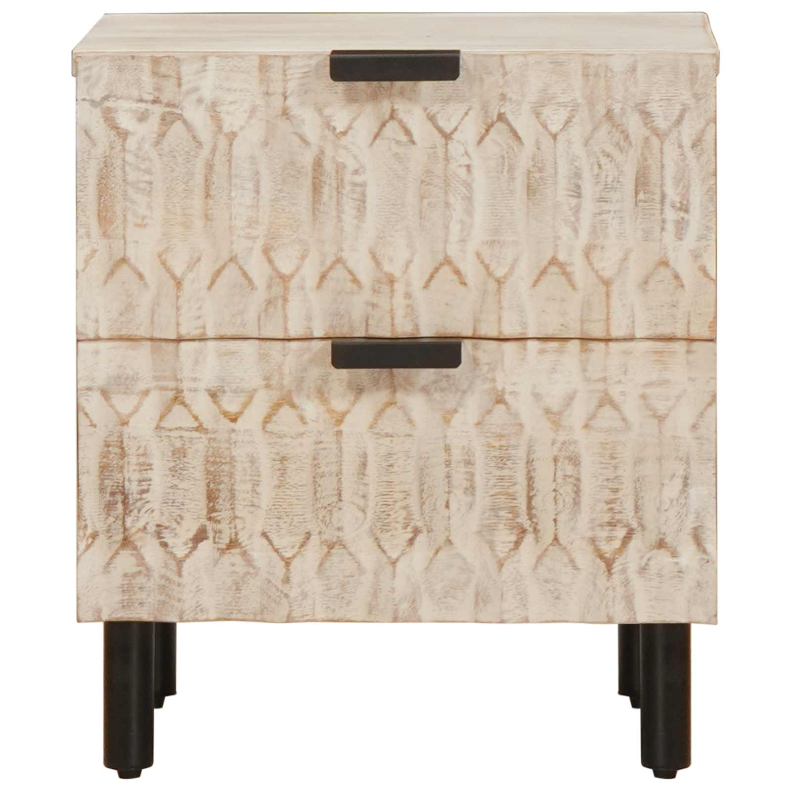 Armadio da Notte con cassetto 2 pcs Bianco 40 x 33 x 46 cm | homemem39