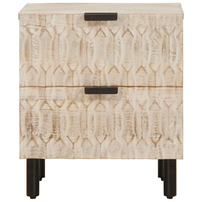 Armadio da Notte con cassetto 2 pcs Bianco 40 x 33 x 46 cm | homemem39