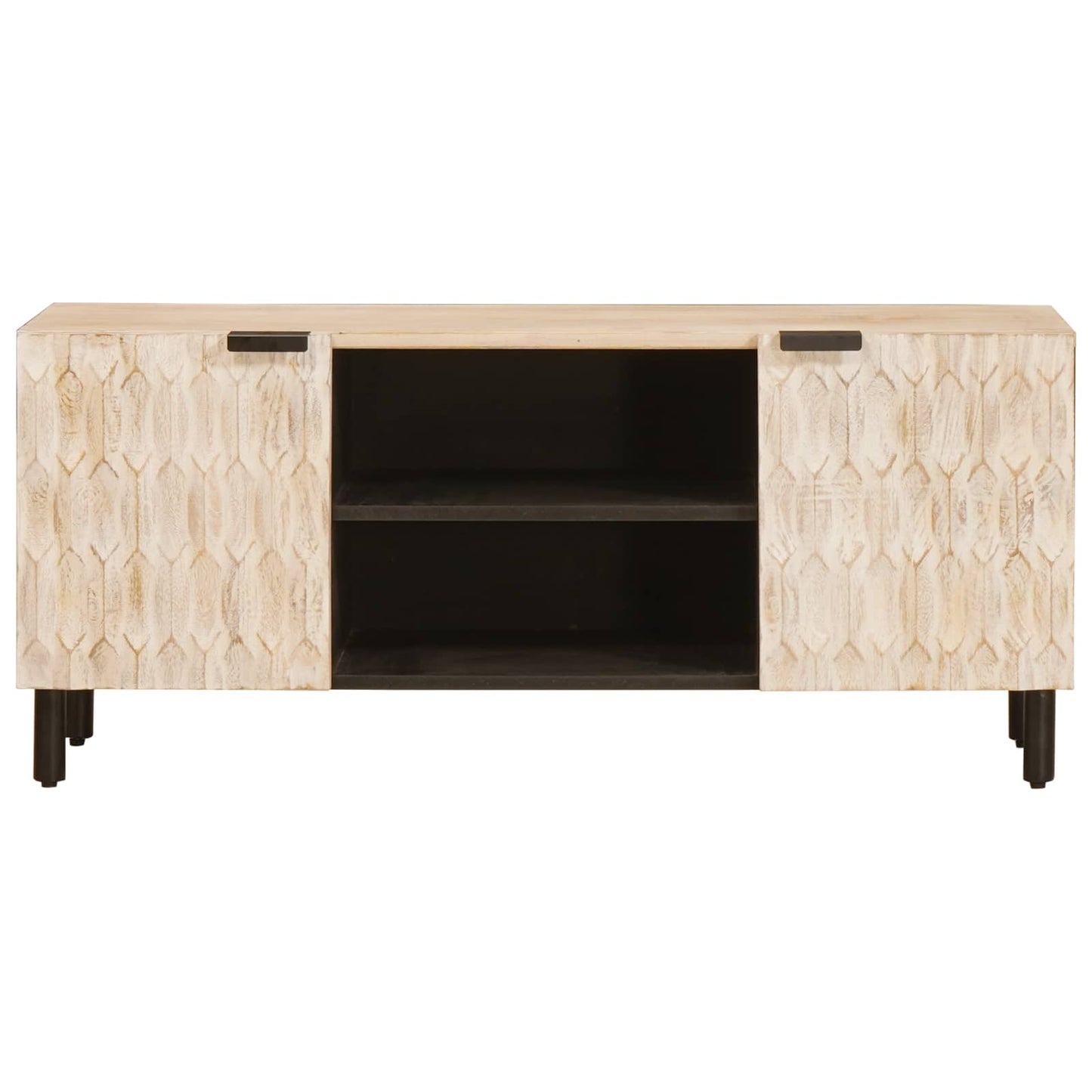 Mobile TV con porta Finitura Bianco Lavato 105 x 33 x 46 cm