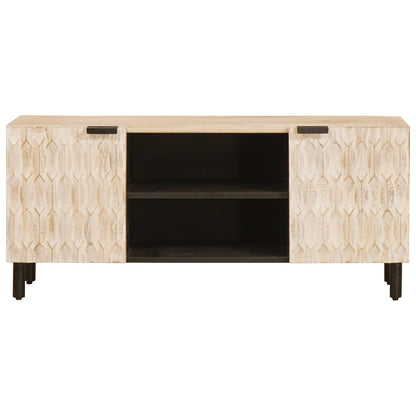 Mobile TV con porta Finitura Bianco Lavato 105 x 33 x 46 cm