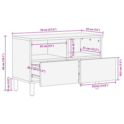 Mobile TV con cassetto Finitura Bianco Lavato 70 x 33 x 46 cm | homemem39