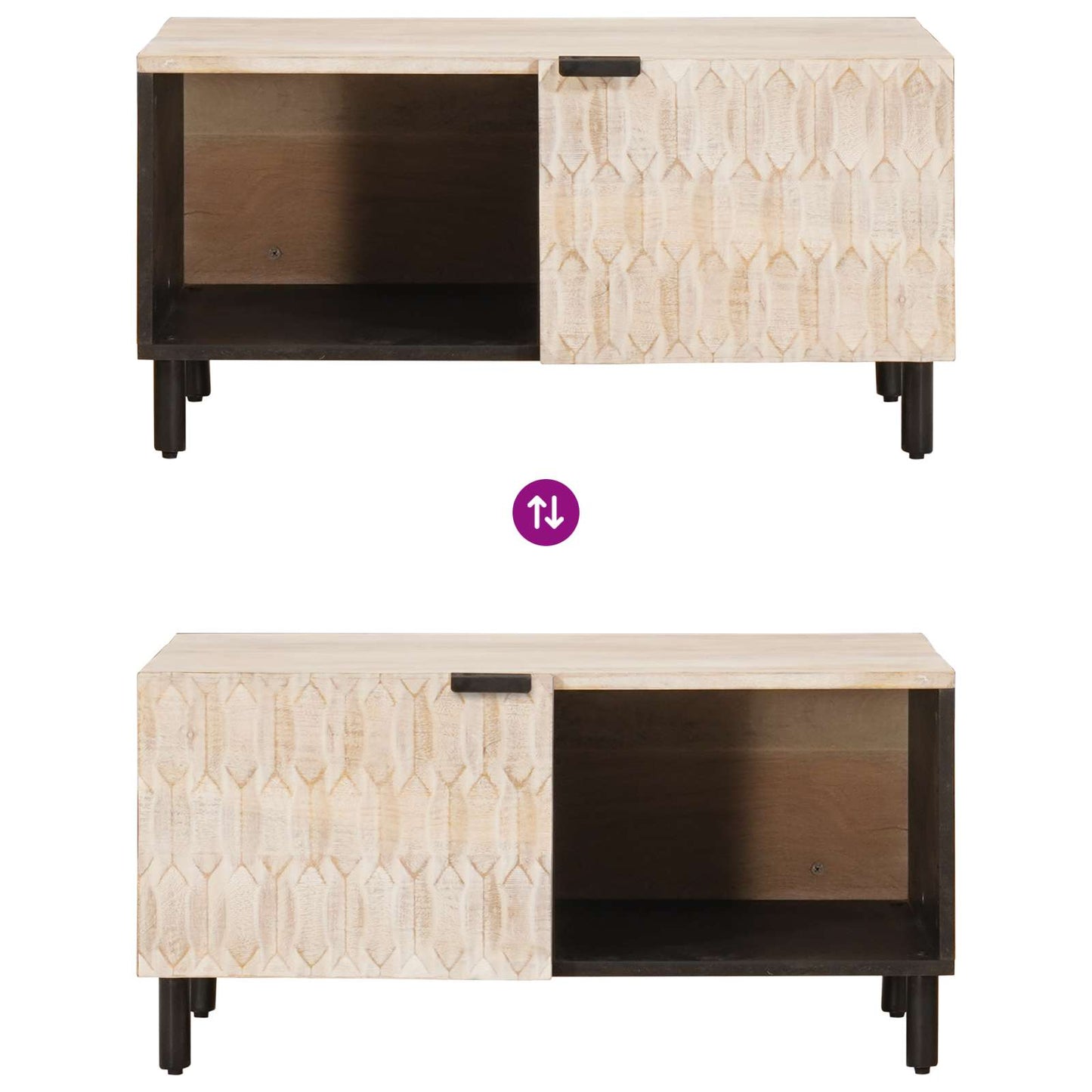 Tavolino da salotto Bianco 80 x 50 x 40 cm