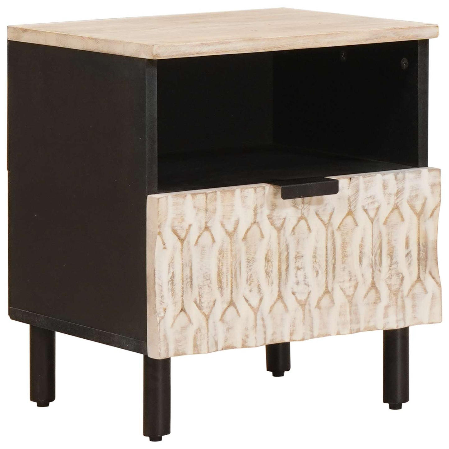 Armadio da Notte Bianco 40 x 33 x 46 cm Legno di mango massello | homemem39