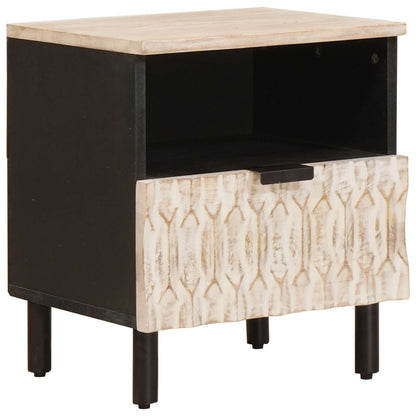 Armadio da Notte Bianco 40 x 33 x 46 cm Legno di mango massello | homemem39